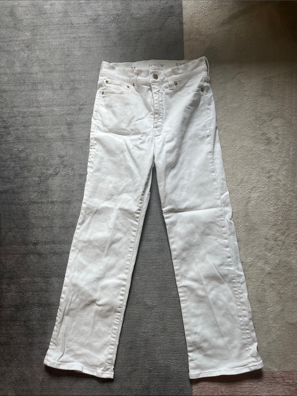 J. Crew Women's White Straight-Leg Jeans